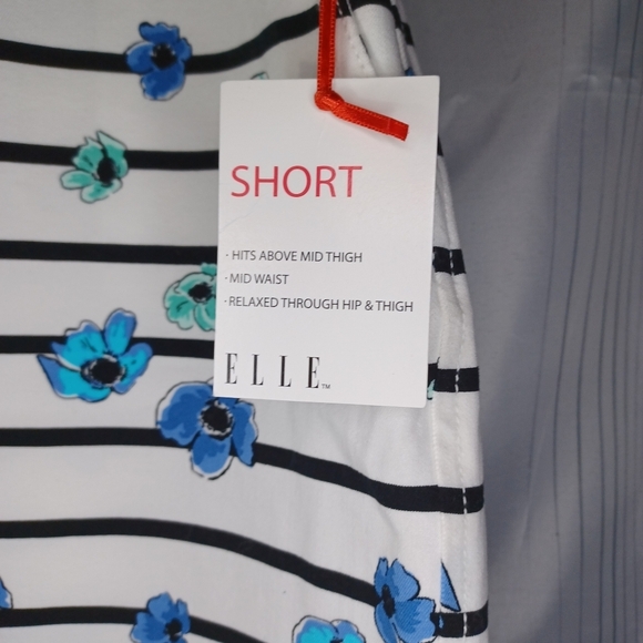 Elle Chino stretch striped floral print shorts NWT - Picture 2 of 7